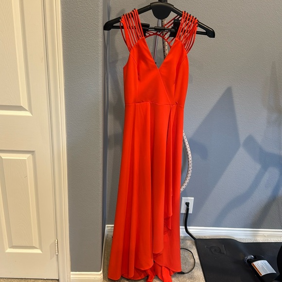 Halston Heritage Red asymmetric dress size xs/s - Picture 3 of 9